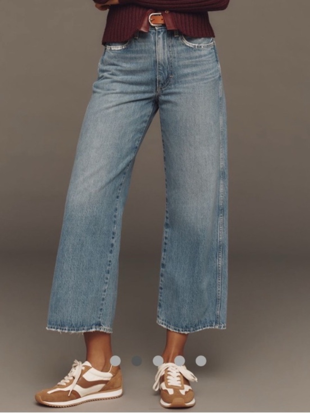 AMO Frida Cropped Wide Leg Jeans